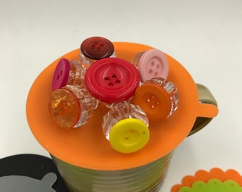 ¡Funda para taza con botones de arcoíris (de todo tipo)! 1 unidad. Funda de silicona para taza, tapa, adorno, parte superior, acogedora, repelente de insectos para exteriores, para amantes del té, el café y el vino