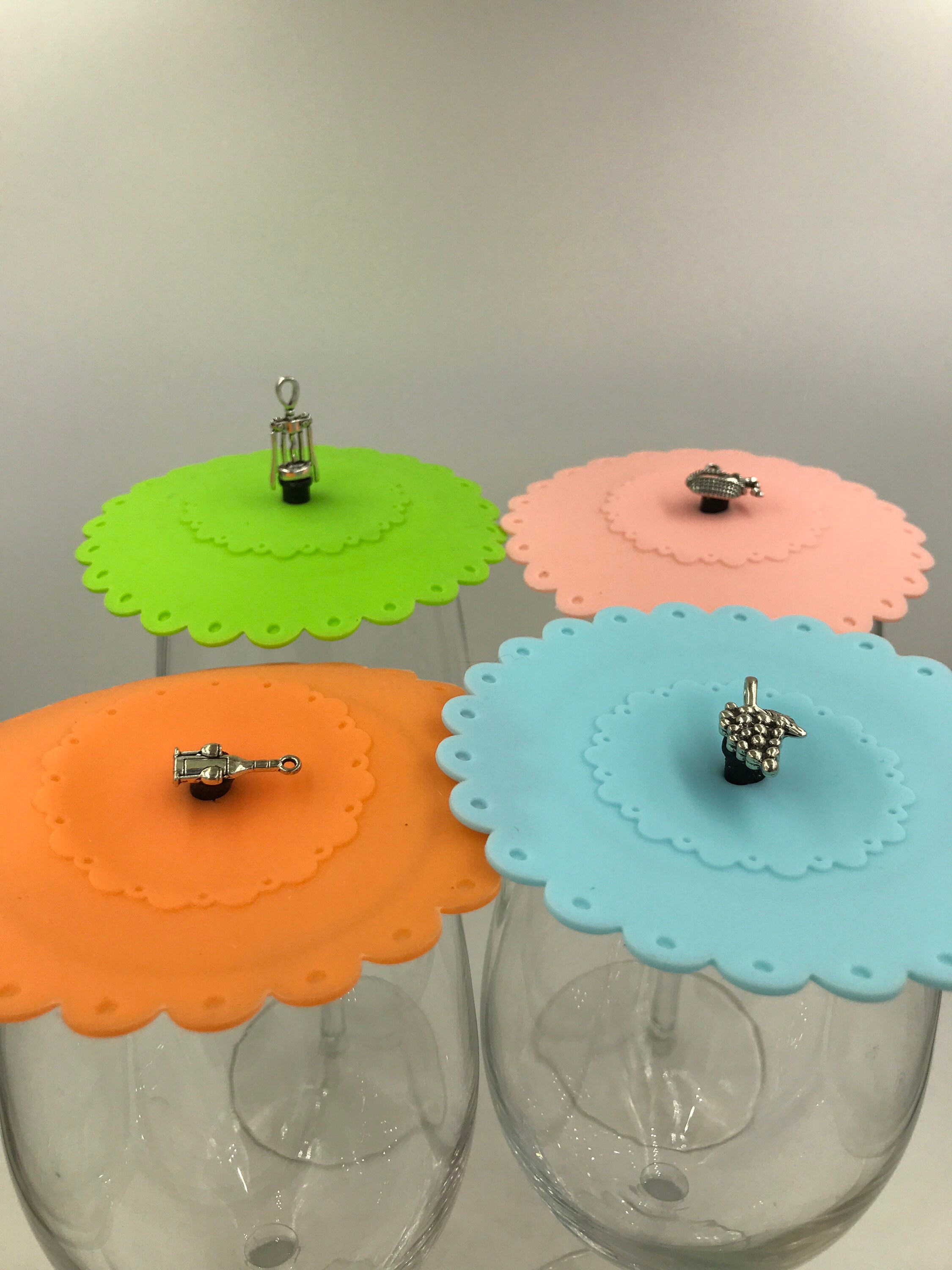 Set of 4 Wine Glass Cover Silicone Beverage/cup Etsy