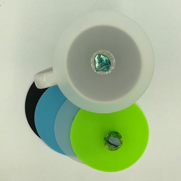 Teal Classic Mug Covers. 1 each. Silicone mug lid, cup cover/topper/top, cozy, outdoor bug guard, tea/coffee connoisseur, wine lover gift