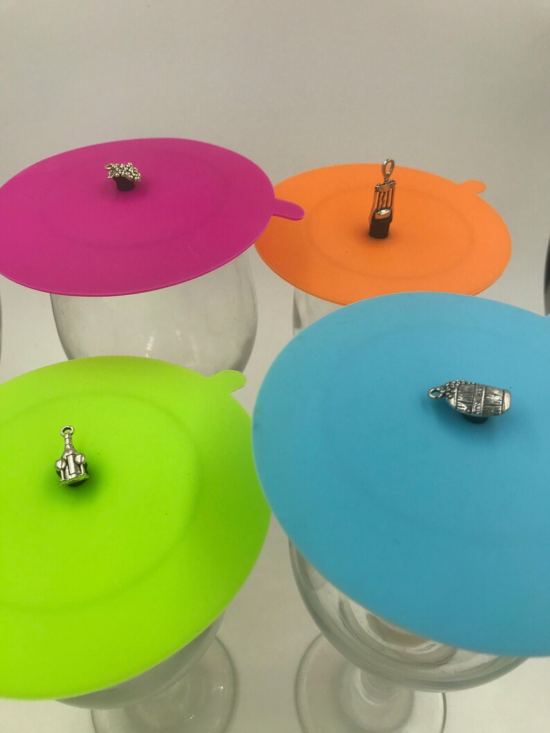 Wine Glass Cover 1 each or set of 4 Silicone Etsy