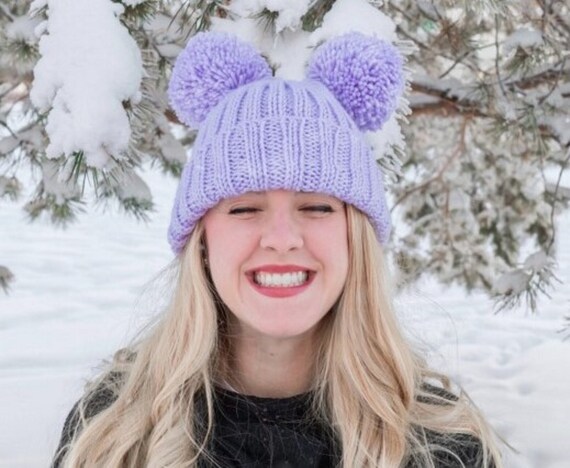 Double Pom Hat LILAC SPARKLE Minnie 