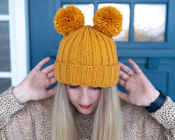 Double Pom Hat Disney Ears GOLD Minnie 
