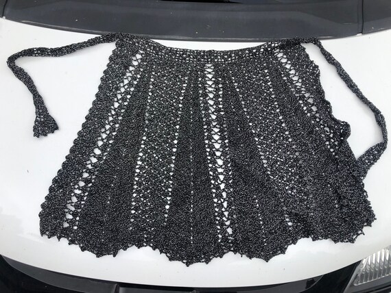 Black and silver hand knitted woven goth raiders H