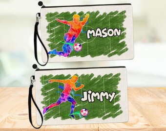 Trousse de football personnalisée - cadeau pour garçons filles enfants adultes adolescents - rentrée des classes - sac de papeterie, équipe de football, ballon, supporter