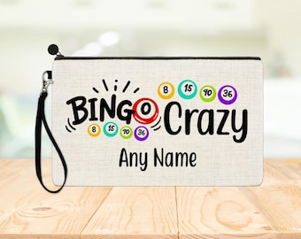 Étui de bingo personnalisé en lin fou, pochette de transport Dabber, accessoires de crayons, cadeaux pour grand-mère tante, maman, pochette pour stylo Dabber