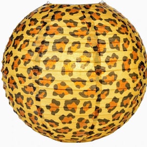 Lanterne ronde en papier guépard, motif léopard 14 po.