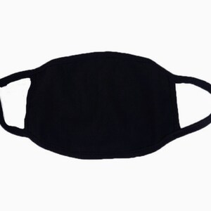 May include: A black cotton face mask with elastic ear loops.