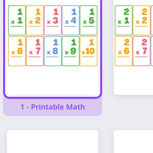 Printable Multiplication Worksheets numbers 1-5