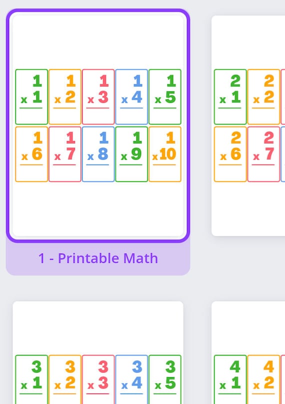 printable multiplication worksheets numbers 1 5 etsy