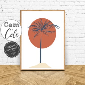 Palm Tree Prints, Beach Prints, Modern Beach Decor, Tropical Prints, DIGITAL DOWNLOAD, Palm Tree Wall Art, Beach Art, Coastal Decor