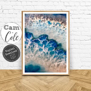 Geode Wall Art, Abstract Wall Art, Agate Print, Boho Wall Art, Blue and Pink Print, Digital Download, Printable Art