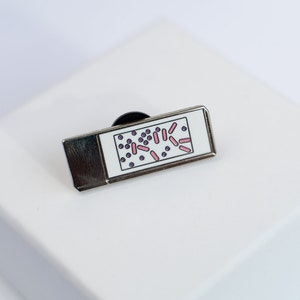 Gram Stain Microscope Slide enamel pin / Microbiology / Bacteria