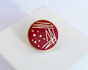 Petrischale Gold Emaille Pin / Mikrobiologie / Wissenschaft Geschenk / Wissenschaftler / Wissenschaft Kunst