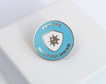 INFECTION CONTROL enamel pin /scientist/ science gift / stem / infectious disease / microbiology / microbiologist / laboratory / healthcare