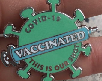 Spilla smalto vaccino COVID-19 / Pandemia / vaccinazione / coronavirus / vaccinazione / eroe sanitario