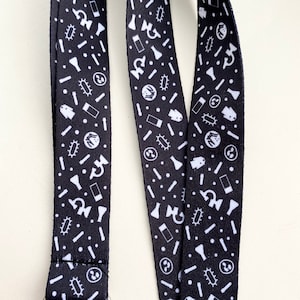 Science LANYARD black & white / Laboratory / Research / PhD / Scientist / Lab Tech / Nurse / STEM / Science Gift / Phlebotomy / Student Gift