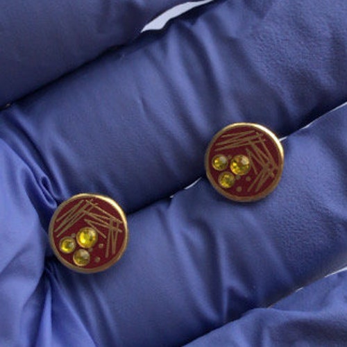 18K Gold Petri Dish Earring / 925 Sterling Silver / Science Etsy