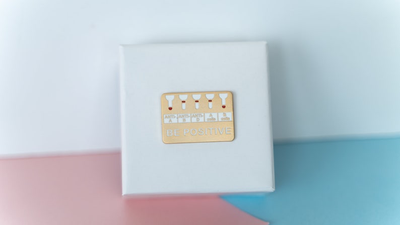 MTS gel card enamel pin / Transfusion Science / Blood Bank image 1