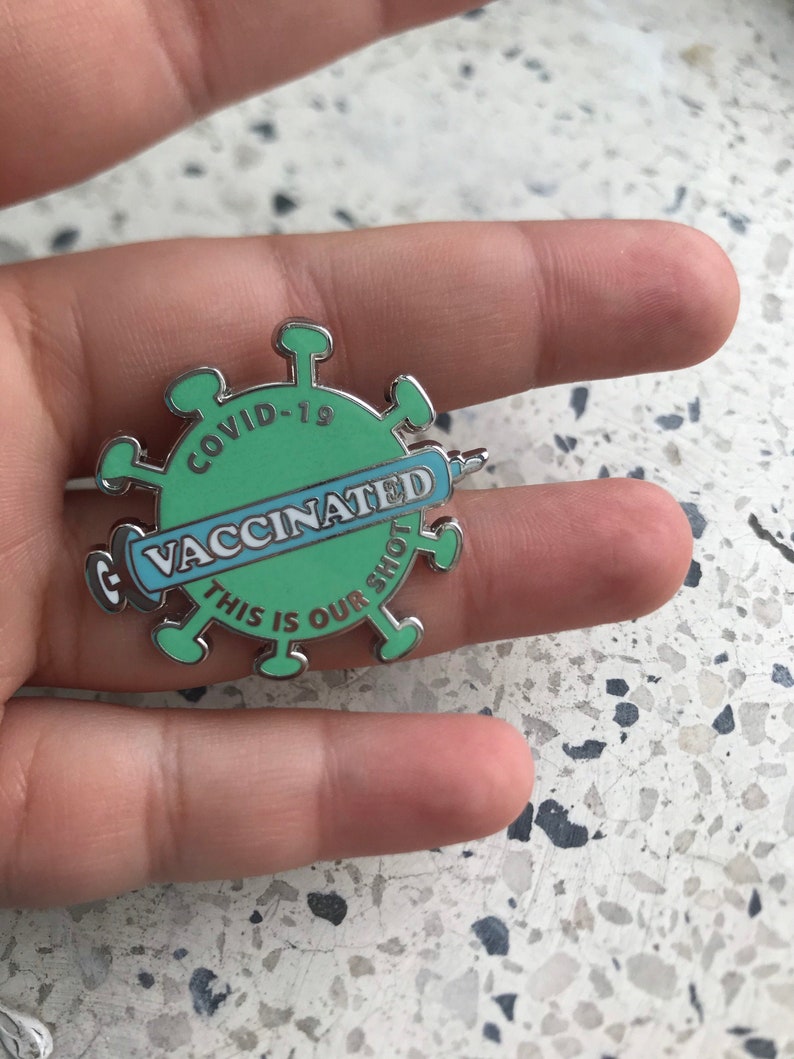 COVID-19 Vaccine enamel pin / Pandemic / vaccination / coronavirus / vaccinate / healthcare hero image 1