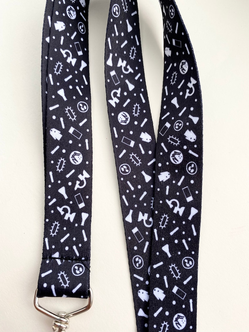 Science LANYARD black & white / Laboratory / Research / PhD / Scientist / Lab Tech / Nurse / STEM / Science Gift / Phlebotomy / Student Gift image 1