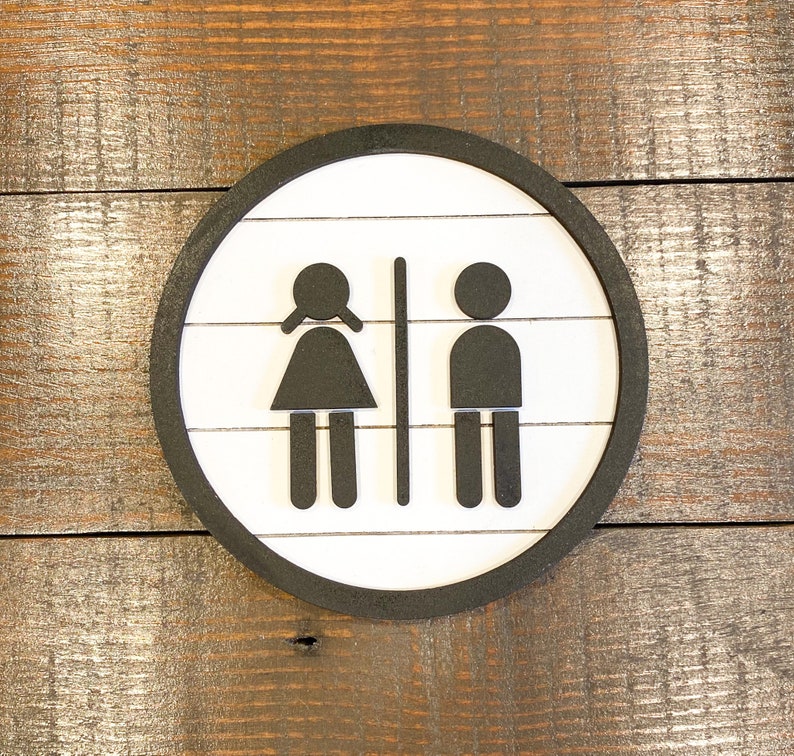 Restroom Male Female Sing, His Her Sign, Bathroom Boy Girl Sign ...