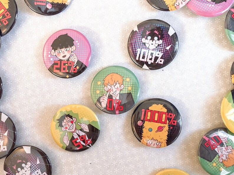 Mob Psycho 100 Button Set | Etsy