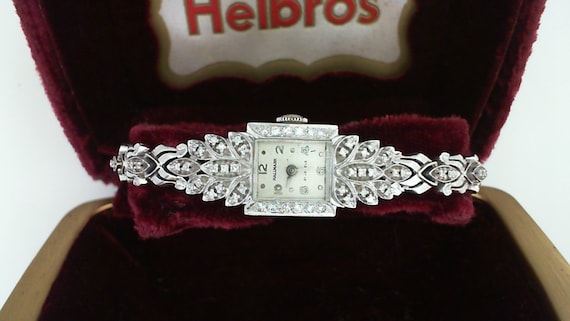Vintage White Gold Diamond Watch