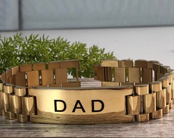 Personalized Engravable Stainless Steel ID Bracelets for Men Women, Custom Engrave Name Plate Identity ID Bar Bracelet For Dad