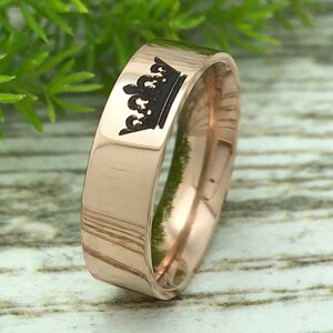 5mm Rose Gold Wedding Band Skinny Ring Personalize Rose Gold Plated Stainless Steel Wedding Band Pipe Cut Ring