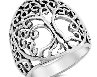 Tree Of Life Ring, Tree Ring in Sterling Silver, Bridesmaid Gift, Lace Ring, Women's Tree Of life Filigree Ring, FREE SHIPPING