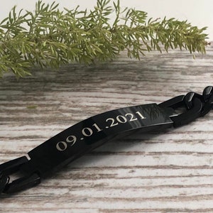 Men's ID Bracelet Personalized Men's Bracelet Custom Bracelet for Men Father's Day Gift for Him Chain Bracelet 8.3 Inches SSB200-B image 2