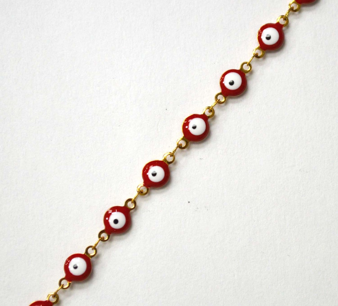 Evil Eye Bracelet/ Gold Plated Evil Eye Bracelet/ Red and Etsy