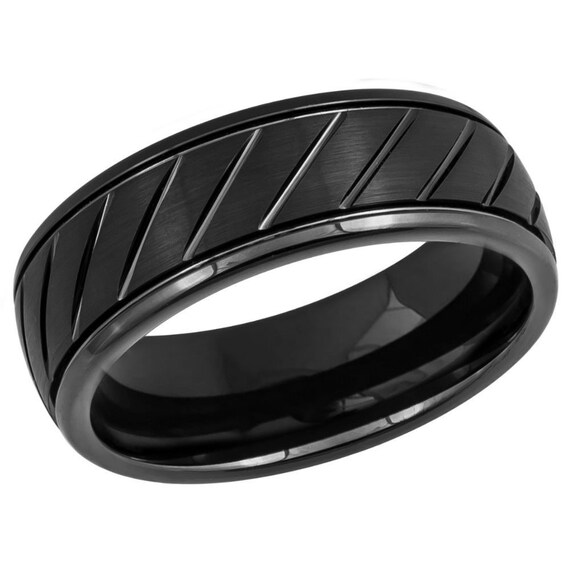 Coastal Jewelry Two Tone Grooved Comfort Fit Stainless Steel Ring