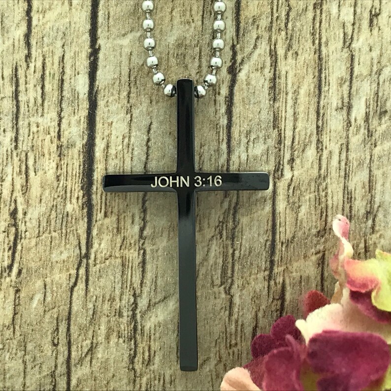 Cross Necklace Men's Cross Necklace Personalized Yellow Etsy