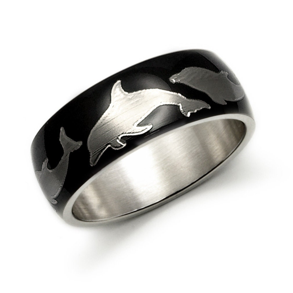 Details about Men Fashion 8MM Stainless Steel Cut-Out Dolphin Domed Wedding Band Ring Details about Men Fashion 8MM Stainless Steel Cut-Out Dolphin Domed Wedding Band Ring