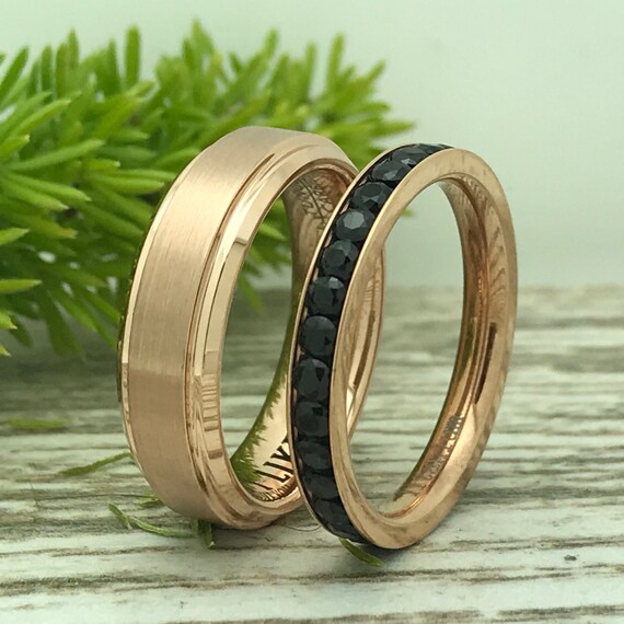 Jewelry Engagement Rings Titanium Eternity Ring Personalize Tungsten And Titanium Rings 4mm3mm Tungsten Wedding Rings Rose Gold Tungsten Ring