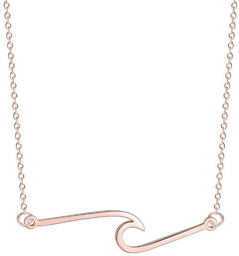 Stainless Steel Wave Necklace Dainty Necklace Gift for Her Wave Necklace Stainless Steel Ocean Wave Necklace