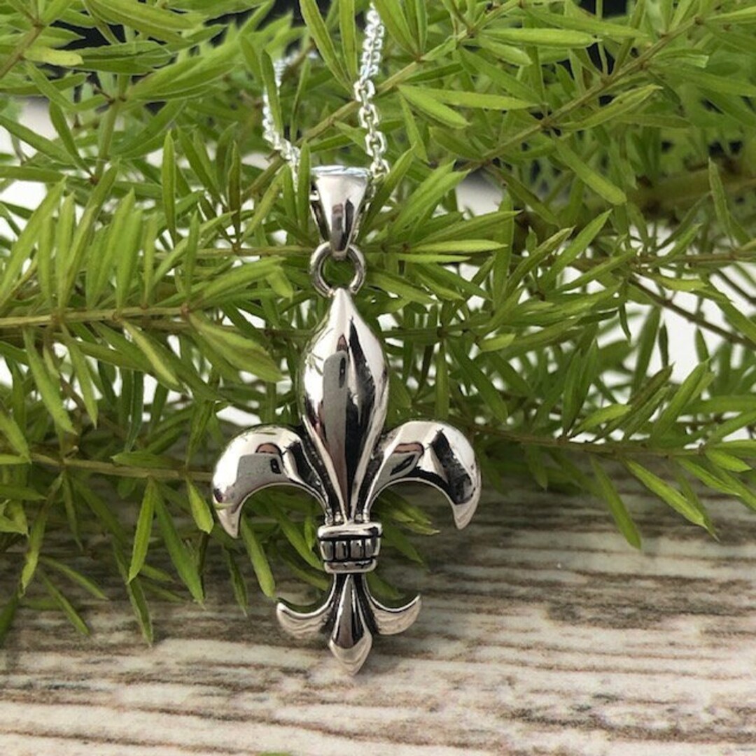 Fleur De Lis Necklace, 925 Sterling Silver Fleur De Lis Pendant