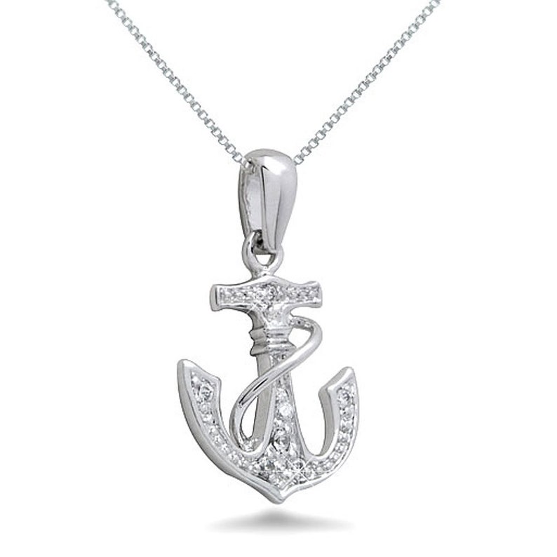 Anchor Necklace Sterling Silver Nautical Jewelry Cute Anchor Etsy