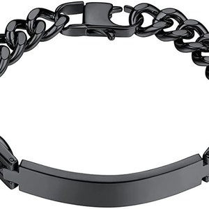 Men's ID Bracelet Personalized Men's Bracelet Custom Bracelet for Men Father's Day Gift for Him Chain Bracelet 8.3 Inches SSB200-B image 6