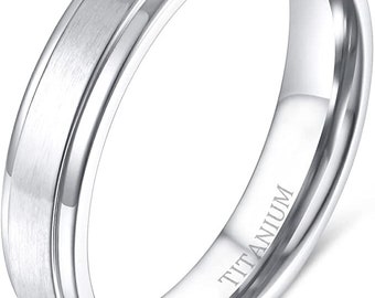 6mm Titanium Wedding Band Brushed Titanium Ring, Gift For Her, Gift for Him, Anniversary Ring, Promise Ring Skinny Ring