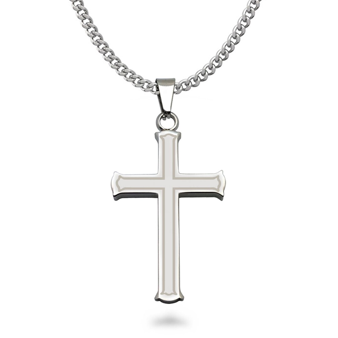 Personalized Cross Necklace Men's Cross Pendant Necklace Etsy