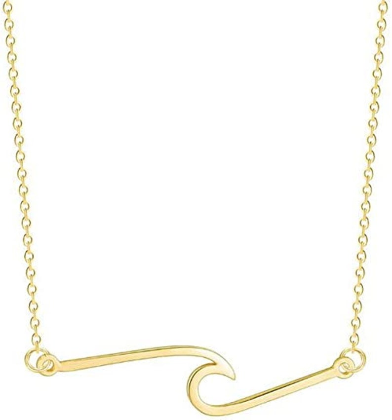 Stainless Steel Wave Necklace Dainty Necklace Gift for Her Wave Necklace Stainless Steel Ocean Wave Necklace