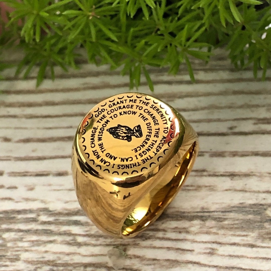 Ring, Bible Verse Prayer Ring, Christian Jewelry, Gold Plated Stainless Steel Praying