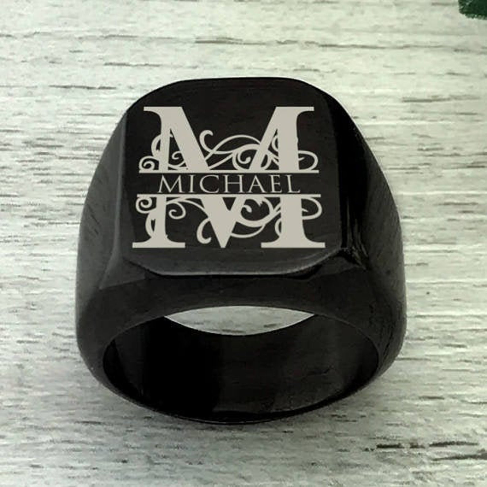 Ring for Men Black Plated Stainless Steel Ring Etsy