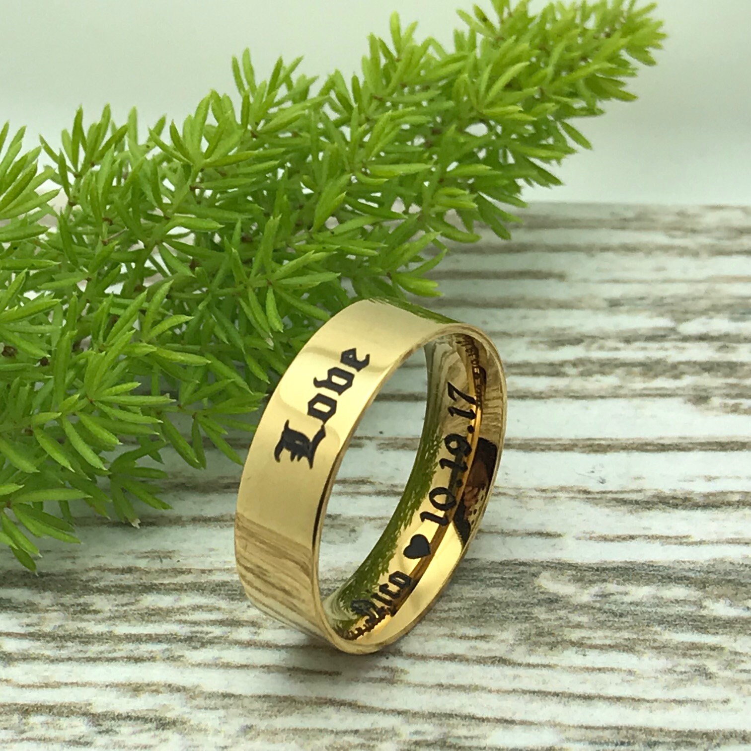 6mm/3mm Stainless Steel Wedding Rings Gold IP Plated Stainless Etsy