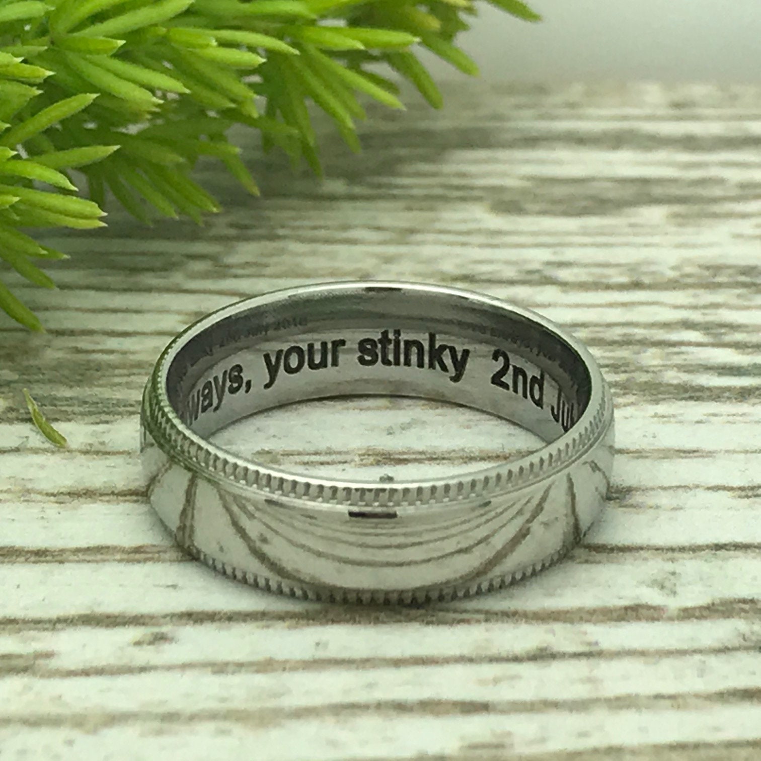 Personalized Rings Engraved Rings Stainless Steel Ring Etsy