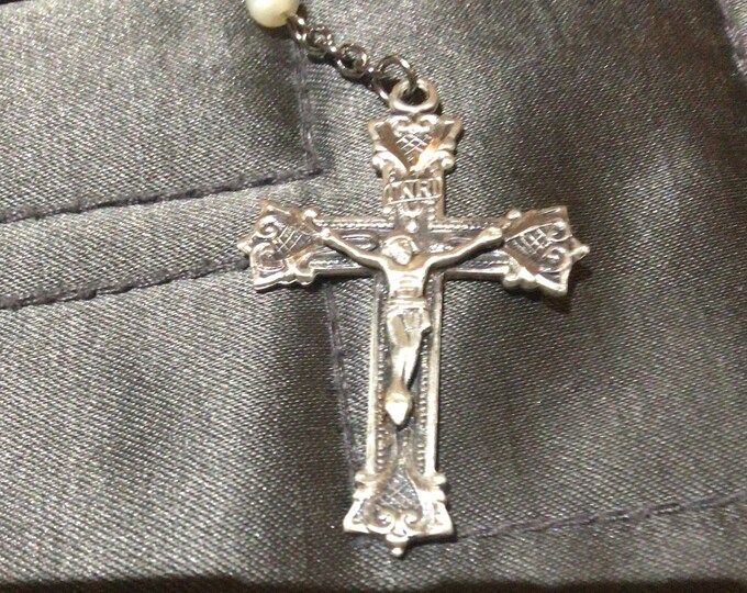 Vintage CHAPEL Sterling Mother of Pearl Rosary Beads 22 Loop. Etsy