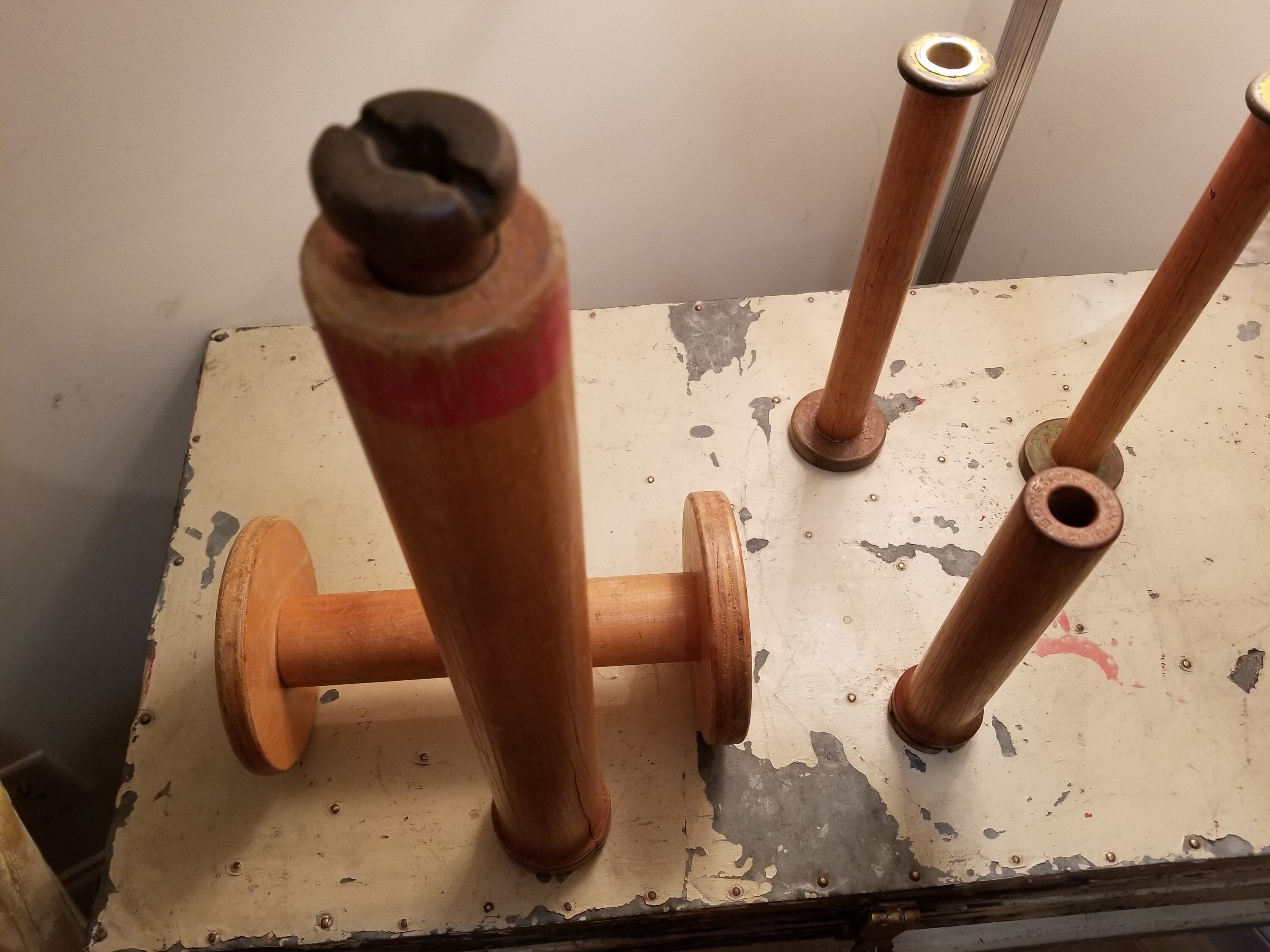 Vintage industrial textile spools Etsy