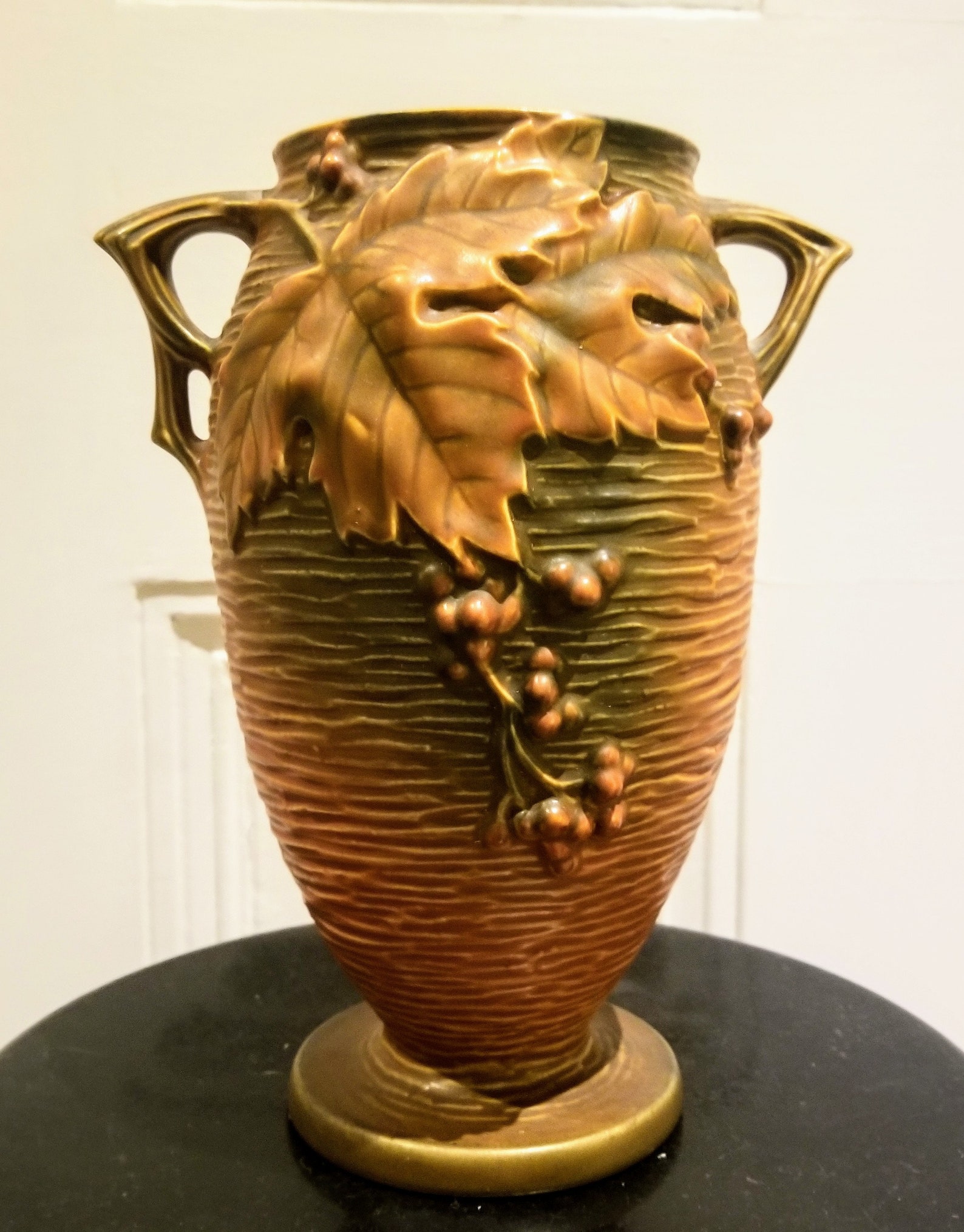 ROSEVILLE Autumn Leaves Vase Etsy